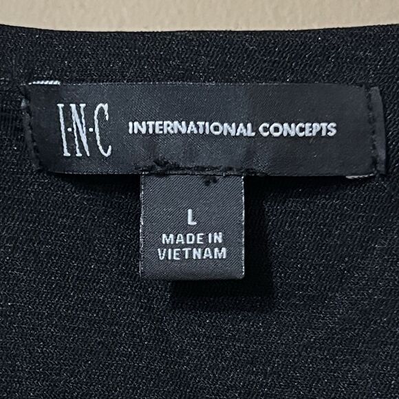 INC International Concepts Womens Size L Black Velvet Suplice Ruched Dress - Picture 5 of 5